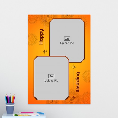 Happy Wedding Design: Portrait Acrylic Photo Frame with Image Printing – PrintShoppy Photo Frames