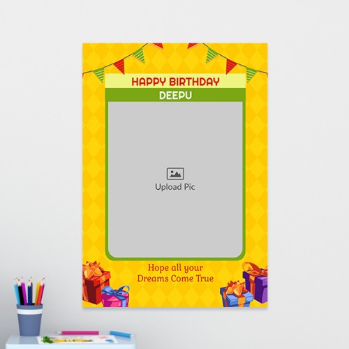 Dreams Come True Happy Birthday Design: Portrait Acrylic Photo Frame with Image Printing – PrintShoppy Photo Frames