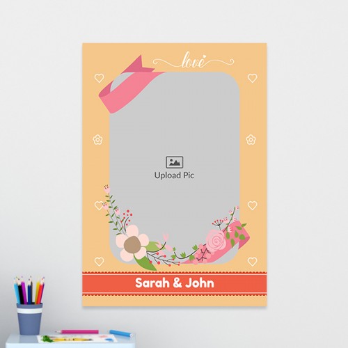 Bouquet with Love Background Design: Portrait Acrylic Photo Frame with Image Printing – PrintShoppy Photo Frames