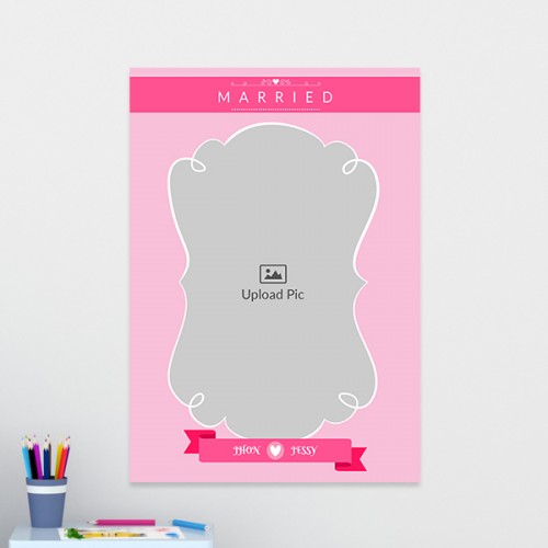 Vintage Frame with Heart Symbols in Background Design: Portrait Acrylic Photo Frame with Image Printing – PrintShoppy Photo Frames
