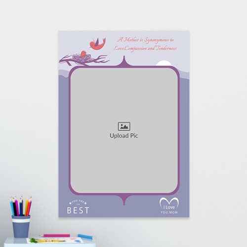 Birds Nest with Best Mom Quotation Design: Portrait Acrylic Photo Frame with Image Printing – PrintShoppy Photo Frames