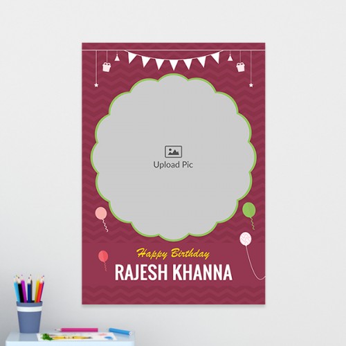 Birthday Wishes with Hanging Gifts and Balloons Design: Portrait Acrylic Photo Frame with Image Printing – PrintShoppy Photo Frames