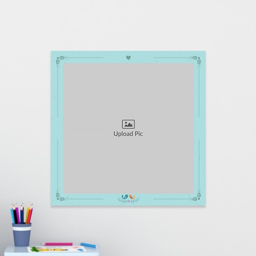 Floral Border with Birds Nest: Square Acrylic Photo Frame with Image Printing – PrintShoppy Photo Frames