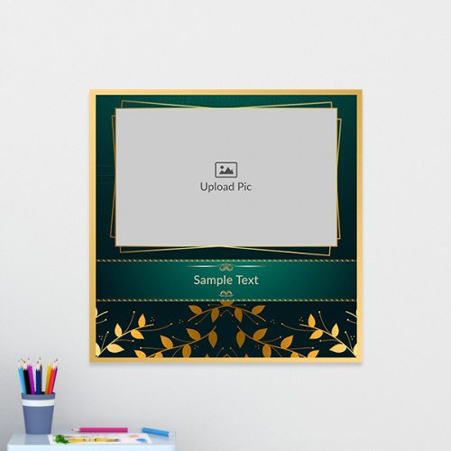 Togetherness with Golden Leaves Theme: Square Acrylic Photo Frame with Image Printing – PrintShoppy Photo Frames