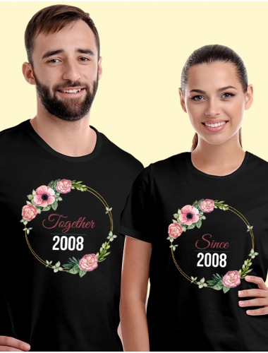 Couples T Shirt Together Since Black Color