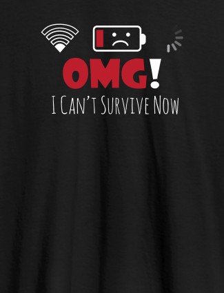 Funny Technology Low Battery Wifi Personalized Printed Mens T Shirt Black Color