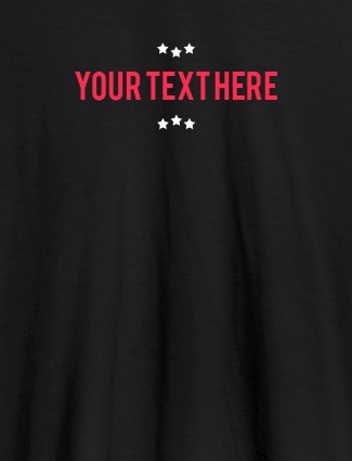 3 Stars with Your Name On Black Color Customized Mens T-Shirt