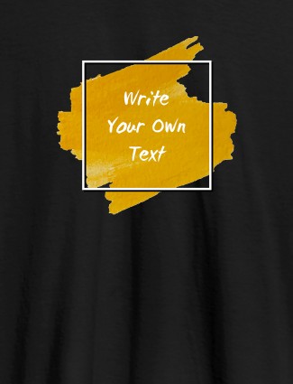 Splash Theme with your Name On Black Color T-shirts For Men with Name, Text and Photo