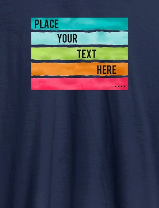 Watercolor T Shirt Printing With Name Personalised Mens Wear Navy Blue Color