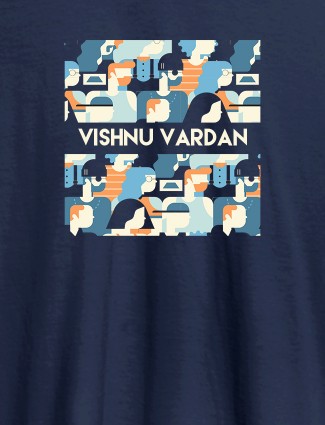 Personalised Printed Poster T Shirt Design For Mens With Name Navy Blue Color
