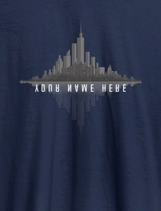 Mirrored Name Personalised Mens T Shirt Navy Blue Color