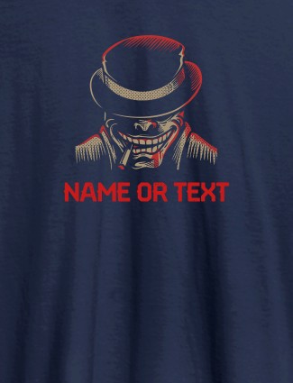 Wild Man with Cigarette On Navy Blue Color Personalized Tees