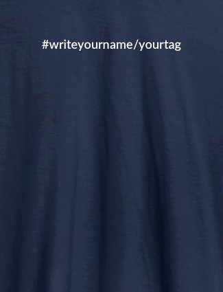 Hashtag Design On Navy Blue Color Personalized T-Shirt