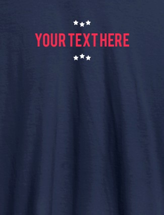 3 Stars with Your Name On Navy Blue Color Customized Mens T-Shirt