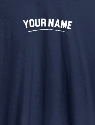 Signature Theme with Your Name On Navy Blue Color Customized Mens T-Shirt