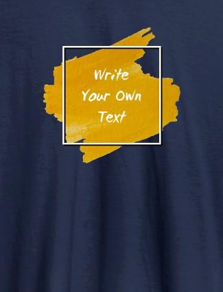 Splash Theme with your Name On Navy Blue Color T-shirts For Men with Name, Text and Photo