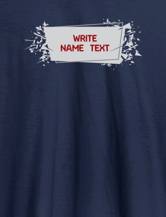 White Sprinkle Design with Name On Navy Blue Color Personalized Tees