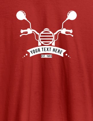 Your text with Bike Theme On Red Color Personalized Tshirt