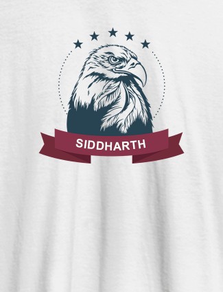 Funny Kingfisher Graphic Personalised Mens T Shirt With Name White Color