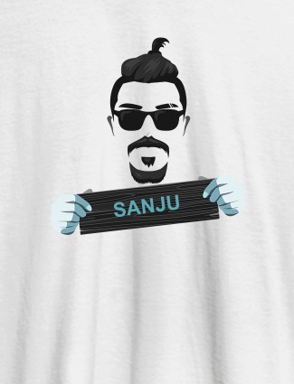 Funky Beard Moustache Sunglasses Personalised Mens T Shirt White Color