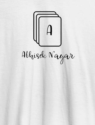Playing Cards with Initial and Name On White Color Personalized Tees