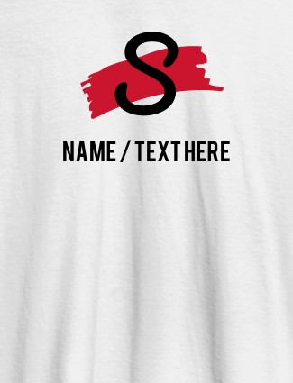 Paint Brush Theme with Initial and Name On White Color Personalized T-Shirt
