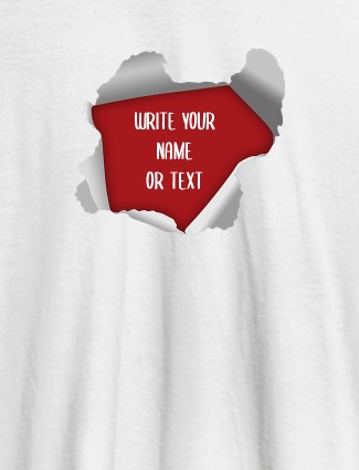 Explode Design with Your Name On White Color Customized Mens T-Shirt
