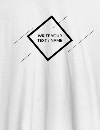 Diamond Shape with Your Name On White Color Personalized Tees