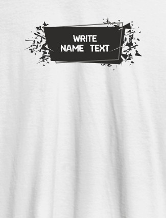 White Sprinkle Design with Name On White Color Personalized Tees
