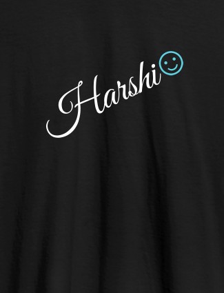 Personalised Women T Shirt With Name Emoji Black Color