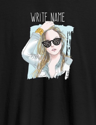 Latest Fashion Sunglasses Personalised Womens T Shirt Black Color