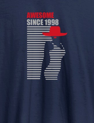 Awesome Since Personalised Womens T Shirt Navy Blue Color