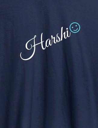 Personalised Women T Shirt With Name Emoji Navy Blue Color