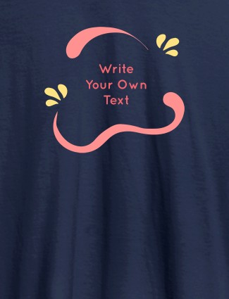 Uneven Wave Design with Your Name On Navy Blue Color Personalized Women Tees