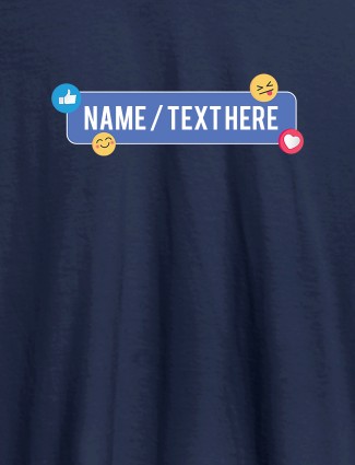 Your Name with Emojis On Navy Blue Color Customized Womens T-Shirt