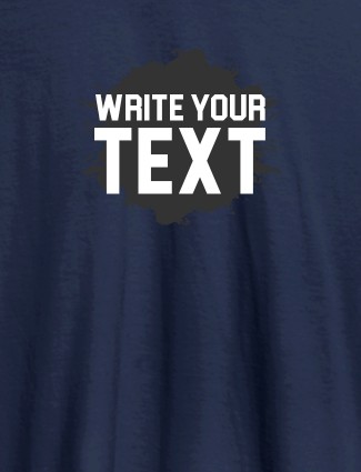 Splash Design with your Name On Navy Blue Color Personalized Women Tshirt