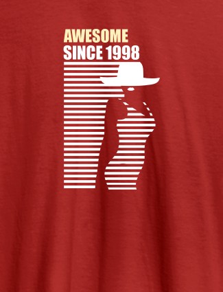 Awesome Since Personalised Womens T Shirt Red Color