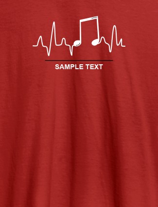 Musical Note Frequency Womens Personalised T Shirt Red Color