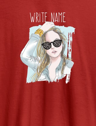 Latest Fashion Sunglasses Personalised Womens T Shirt Red Color