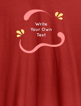 Uneven Wave Design with Your Name On Red Color Personalized Women Tees