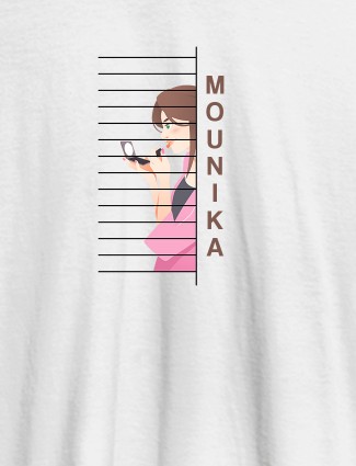 Personalised Womens T Shirt With Name Unique Design White Color