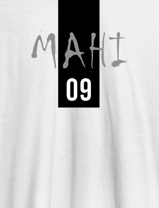 Personalised Women T Shirt With Name Number 09 Printed White Color