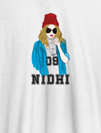 Funky Sunglasses Personalised Womens T Shirt White Color