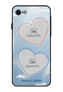 iPhone SE 2020 Custom Glass Mobile Case  - Blue Color Couple Design 