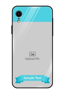 Apple iPhone XR Personalized Glass Phone Case  - Simple Blue Color Design