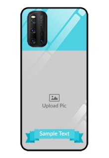 iQOO 3 5G Personalized Glass Phone Case - Simple Blue Color Design