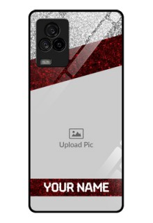 iQOO 7 Legend 5G Personalized Glass Phone Case - Image Holder with Glitter Strip Design