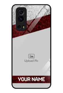 iQOO Z3 5G Personalized Glass Phone Case - Image Holder with Glitter Strip Design