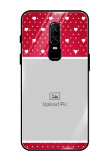 OnePlus 6 Photo Printing on Glass Case  - Hearts Mobile Case Design