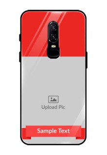 OnePlus 6 Custom Glass Phone Case  - Simple Red Color Design